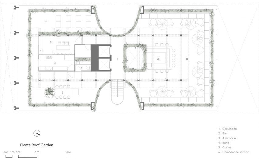 Roof garden floor plan
