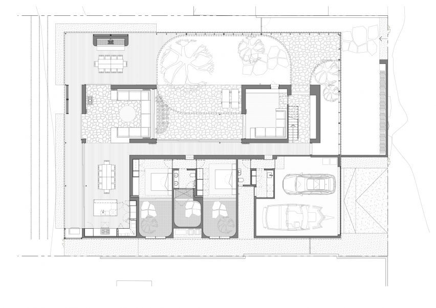Ground floor plan of SKI House by Roberts Gray Architects