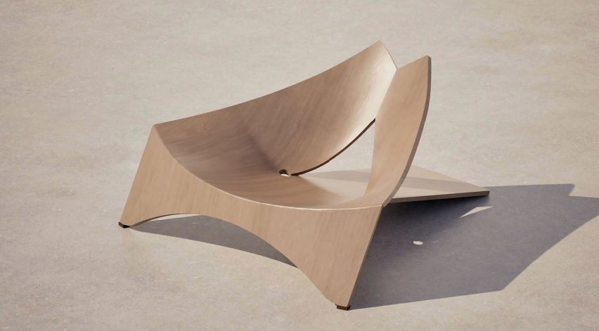 a photograph of a brown wooden chair
