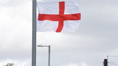 St George's flag hanging from a lamppost