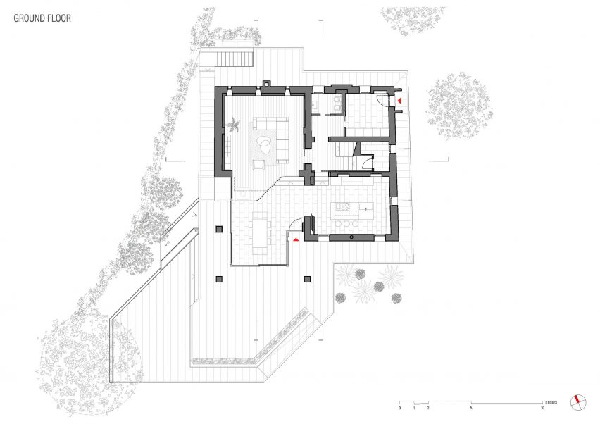 Plan of Casolare Biordo Vecchio by Studio Bressan