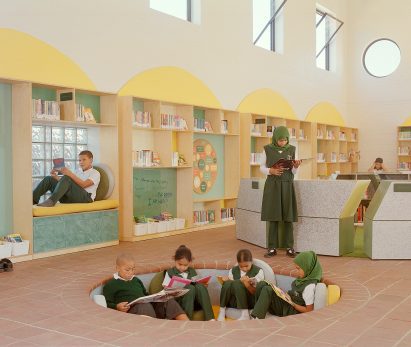 Children reading at the Rahmah Library