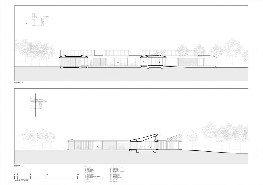 Section of Three Oaks Farm by Nick Willson Architects