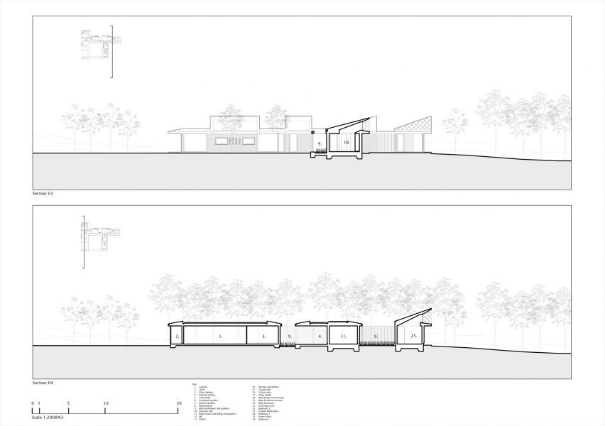 Section of Three Oaks Farm by Nick Willson Architects