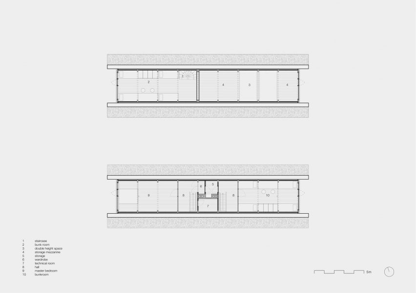First floor plan of Vejrhøj summerhouse renovation by Studio Marshall Blecher and Jan Henrik Jansen Arkitekter