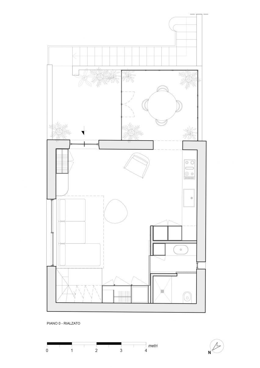 Ground floor plan in RA House by StudioTamat