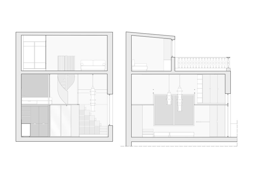 Sections through RA House by StudioTamat