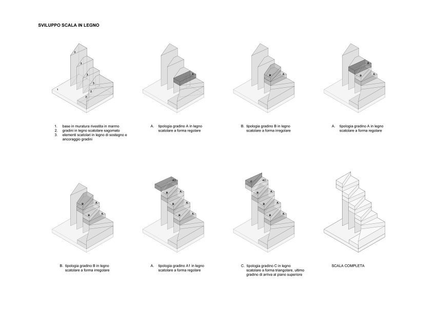 Staircase diagram for RA House by StudioTamat