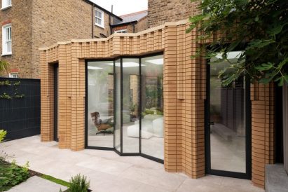 Yellow brick house extension
