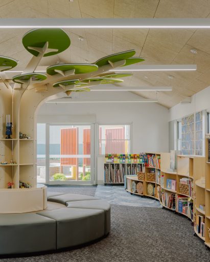 Library interior at Swan Hill Specialist School by WHDA