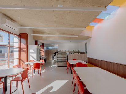 Cafe interior at education space by WHDA