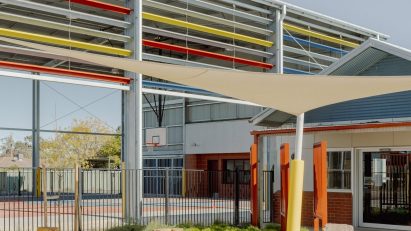 Colourful brise soleil Swan Hill Specialist School