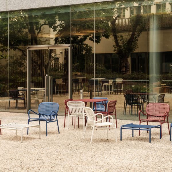 Colourful chairs outside