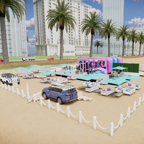 Render of the Ambiance Beach Club installation