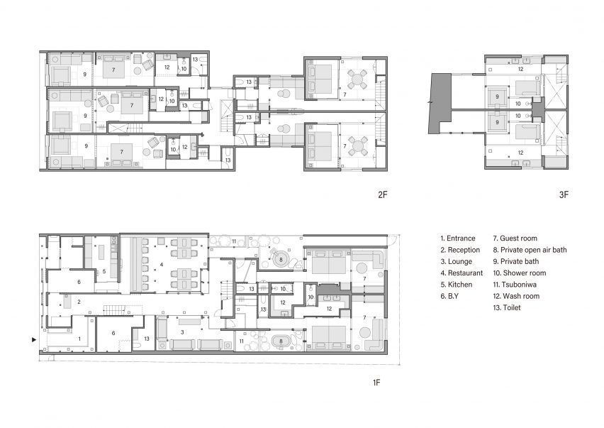 Floor plan of the entire hotel interior.