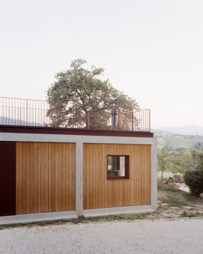 Larch-clad facade