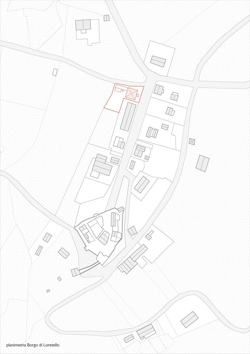 Site plan of Annesso Rosso by Mecozzi Verdini