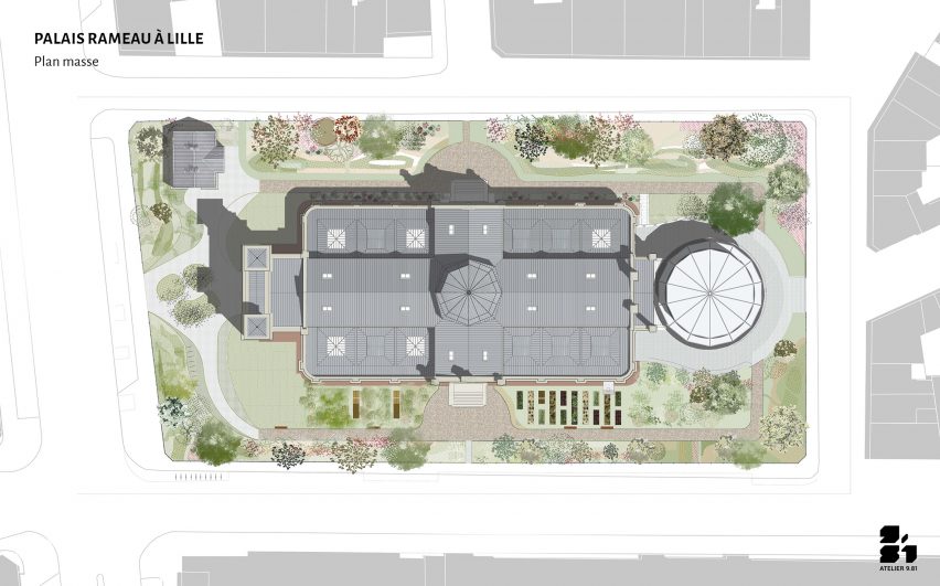 Plan of Palais Rameau by Atelier 9.81 and Perrot & Richard