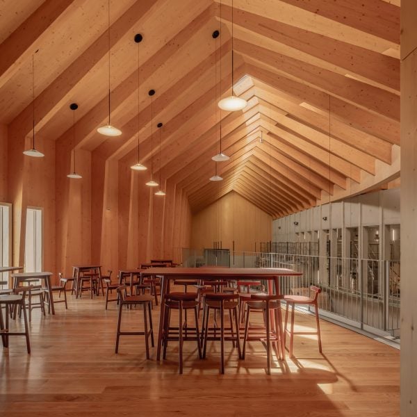 Seating area within Quinta de Adorigo Winery by Atelier Sérgio Rebelo