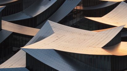 Meandering roof of museum in China