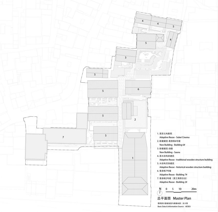 Plan of Jiangnan House Yangzhou Guangling by BLUE Architecture Studio