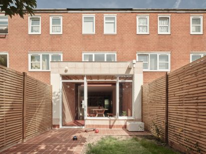 Interlocking clay block London house extension