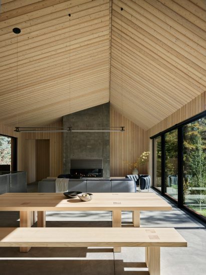 Gabled lark-clad roof