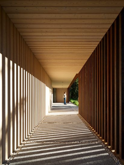 Slated walkway in CLB house