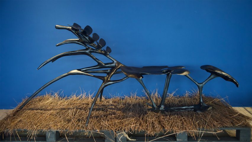 Fossil collection chair by Juliet Olanipekun from Design Week Lagos 2025
