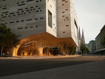 Exterior of Düsseldorf Opera House by Snøhetta
