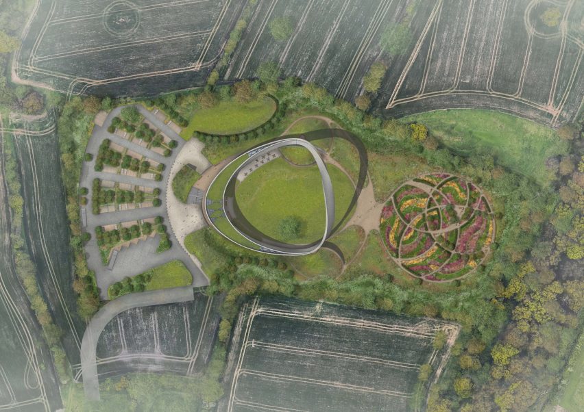 Site plan of the Eternal Wall of Answered Prayer by Snug Architects