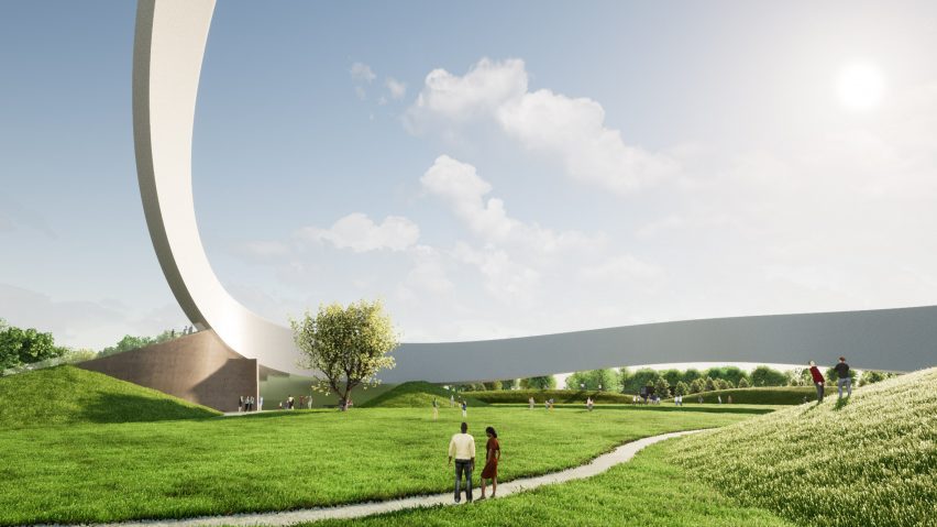 Render of a Christian monument in the UK by Snug Architects