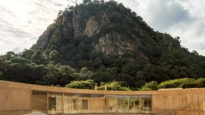 Circular house with mountain backdrop Mexico