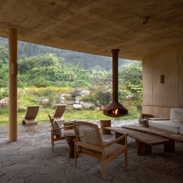 Outward facing patio