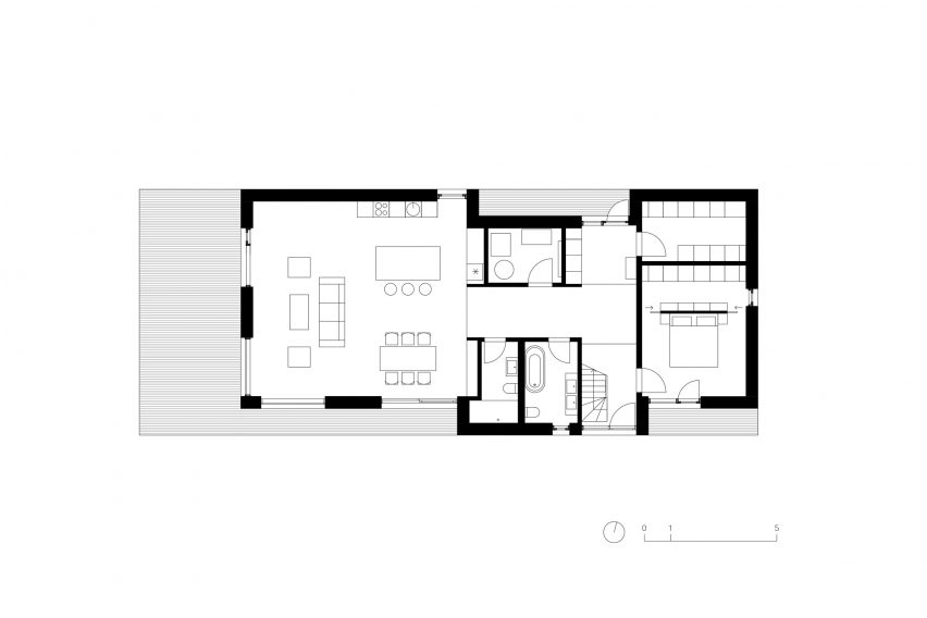 Ground floor plan of House Comet by Gaiss