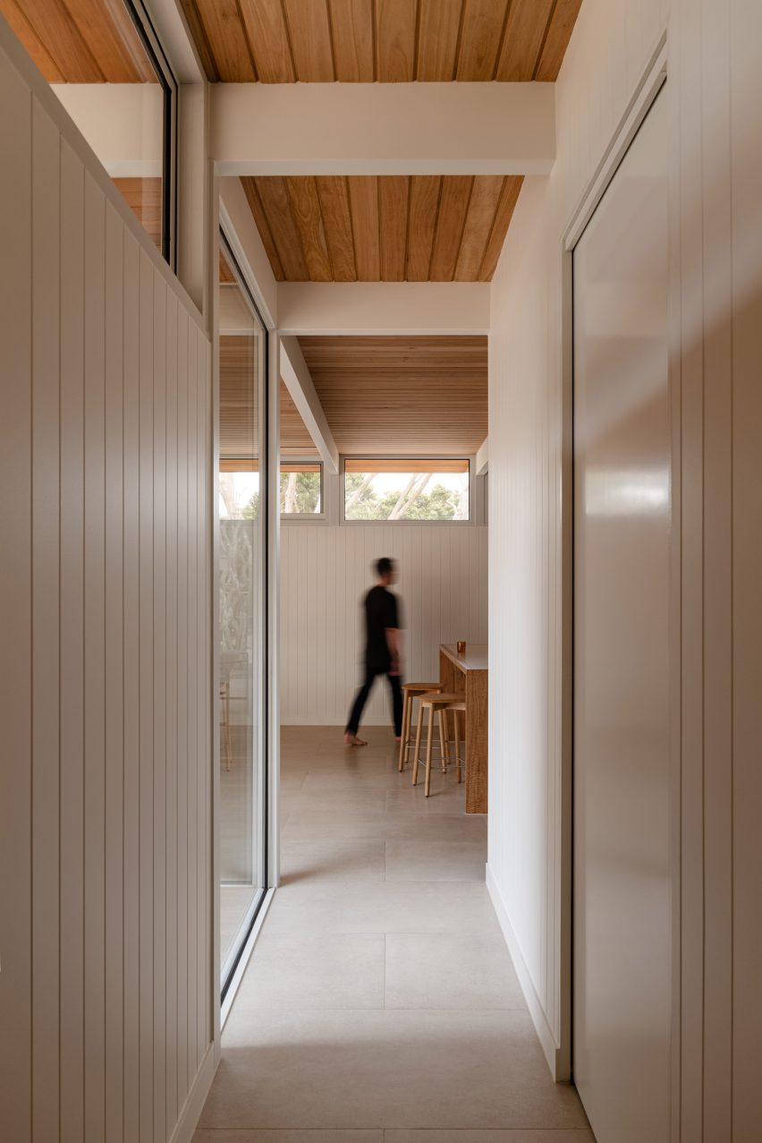 Wood panelling in mid-century house