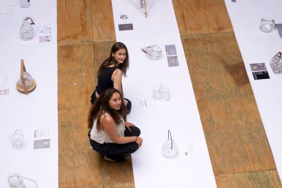 students at a design exhibition