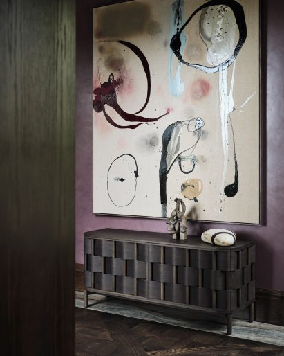 Credenza in entryway of Kilmory House by Jillian Dinkel