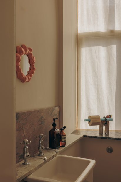 Bathroom with colourful accents