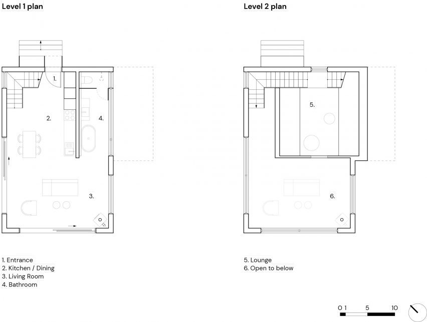 Levels 1 and 2 floor plans