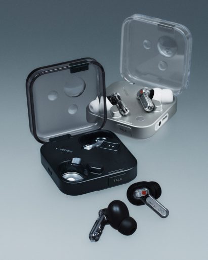 Ear (3) headphones by Nothing in their case