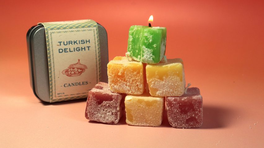 candles designed to look like turkish delight