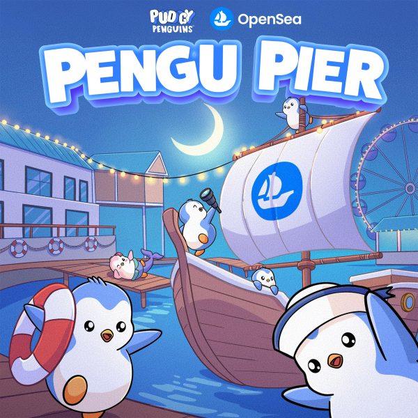 a poster for Pengu Pier by Pudgy Penguins