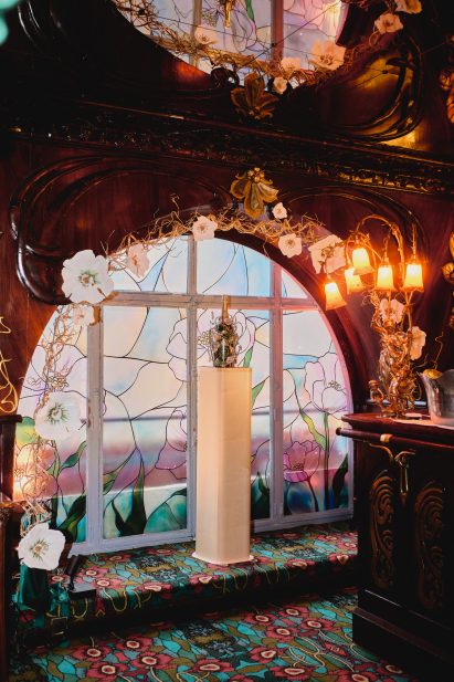 Floral installation at Maxim's Paris