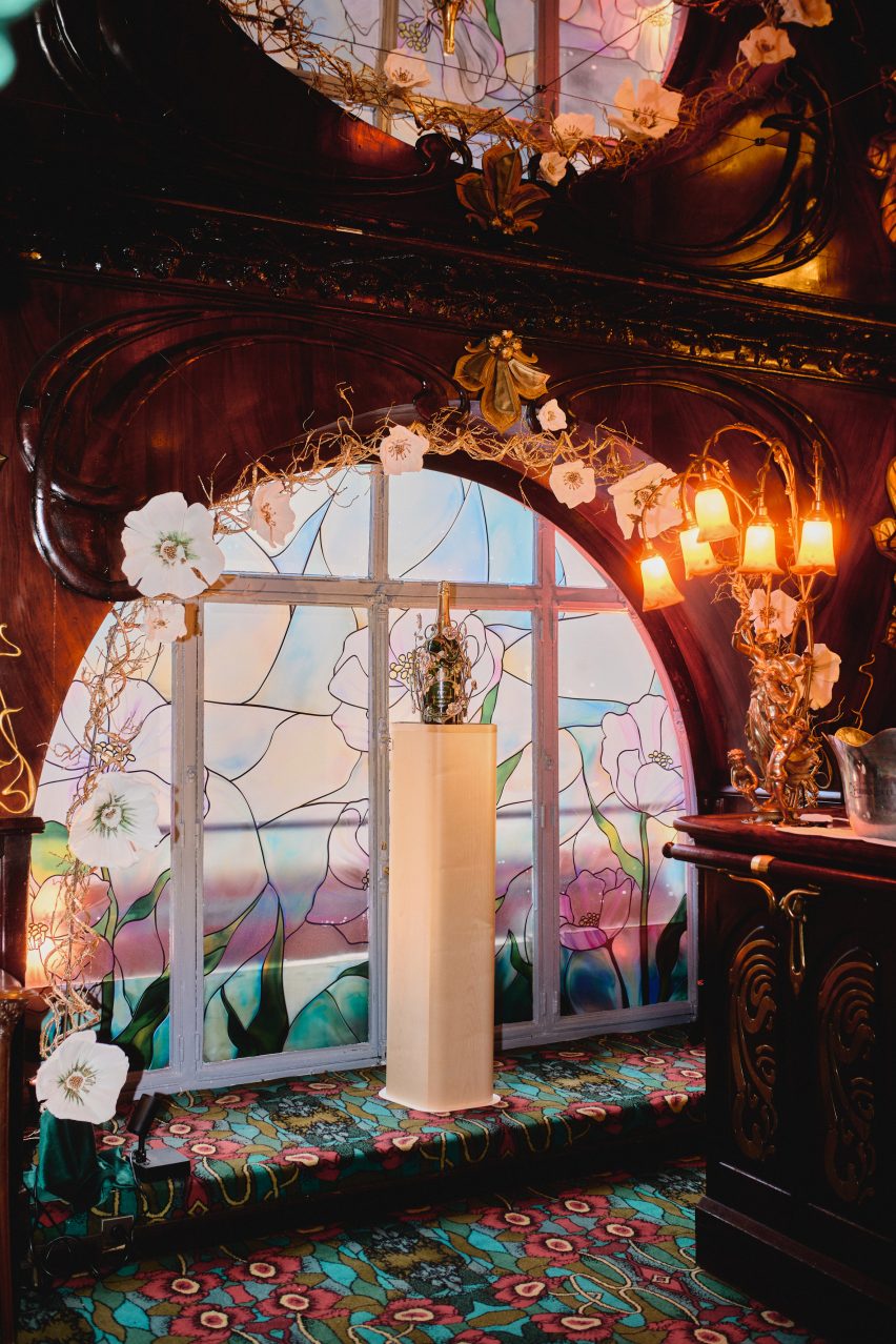 Floral installation at Maxim's Paris