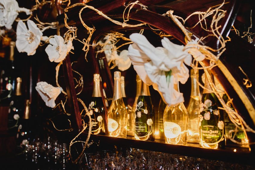 Floral installation for Perrier-Jouët