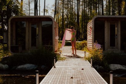 Saunas at outdoor cabins