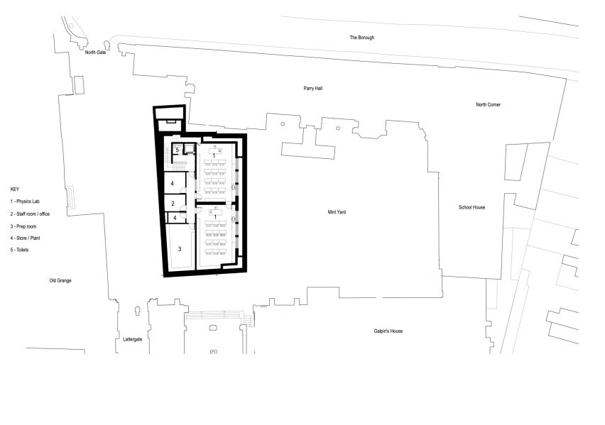 Basement of The Rausing Science Centre for The King's School in Canterbury by Walters & Cohen