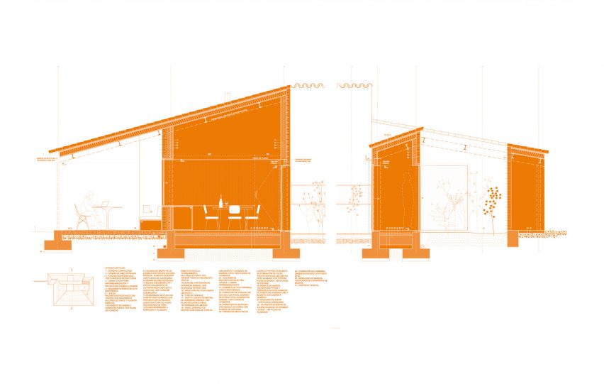 Section of Rosa María House by Delavegacanolasso