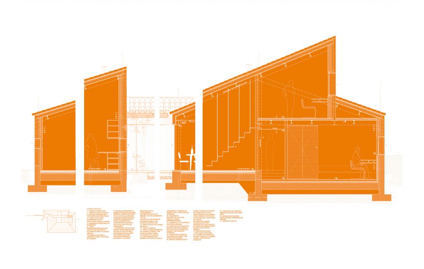 Section of Rosa María House by Delavegacanolasso